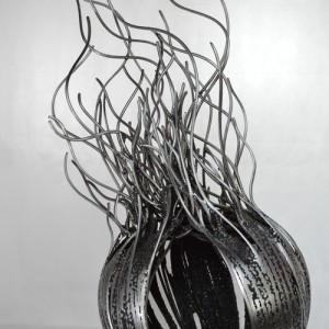 actinie_gm_metal_fusionne_et_feuille_d_or              110x50x50